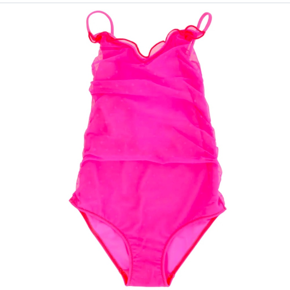 MC2 Saint Barts girl fluo pink swimsuit with tulle Pink One Piece Swimsuit 6 yr